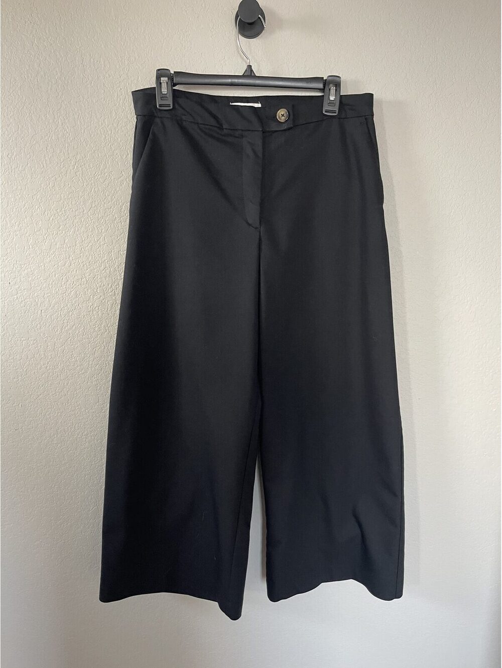 H&M Women's Black Wide Leg Cropped Pants Size 12